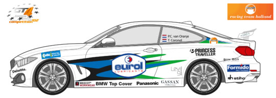 Tim Coronel BMW M3 GT4 naast Pieter-Christaan van Oranje